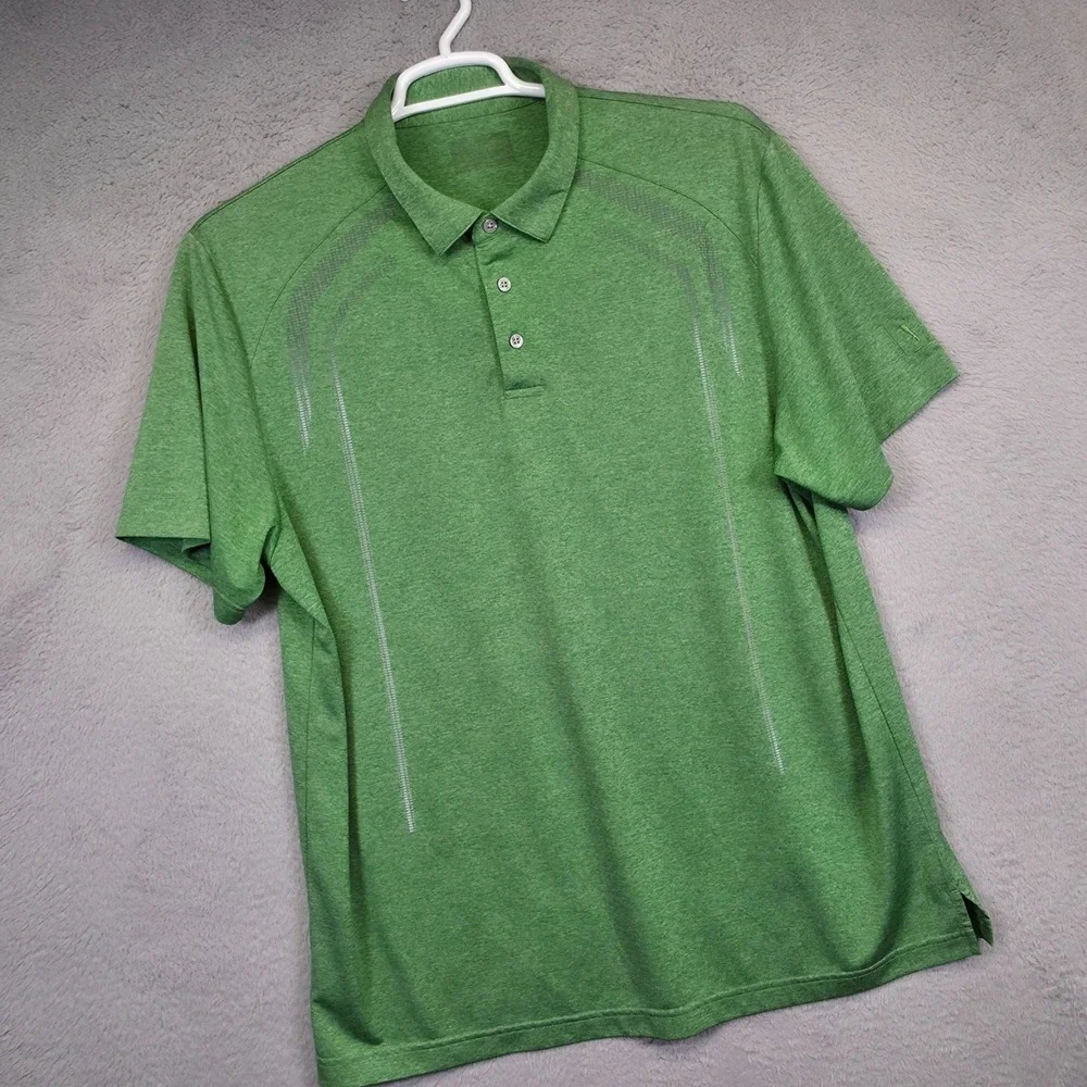 PGA‎ Tour Golf Polo Shirt Mens XL Green Quick Dry Performance Athleisure Outdoor